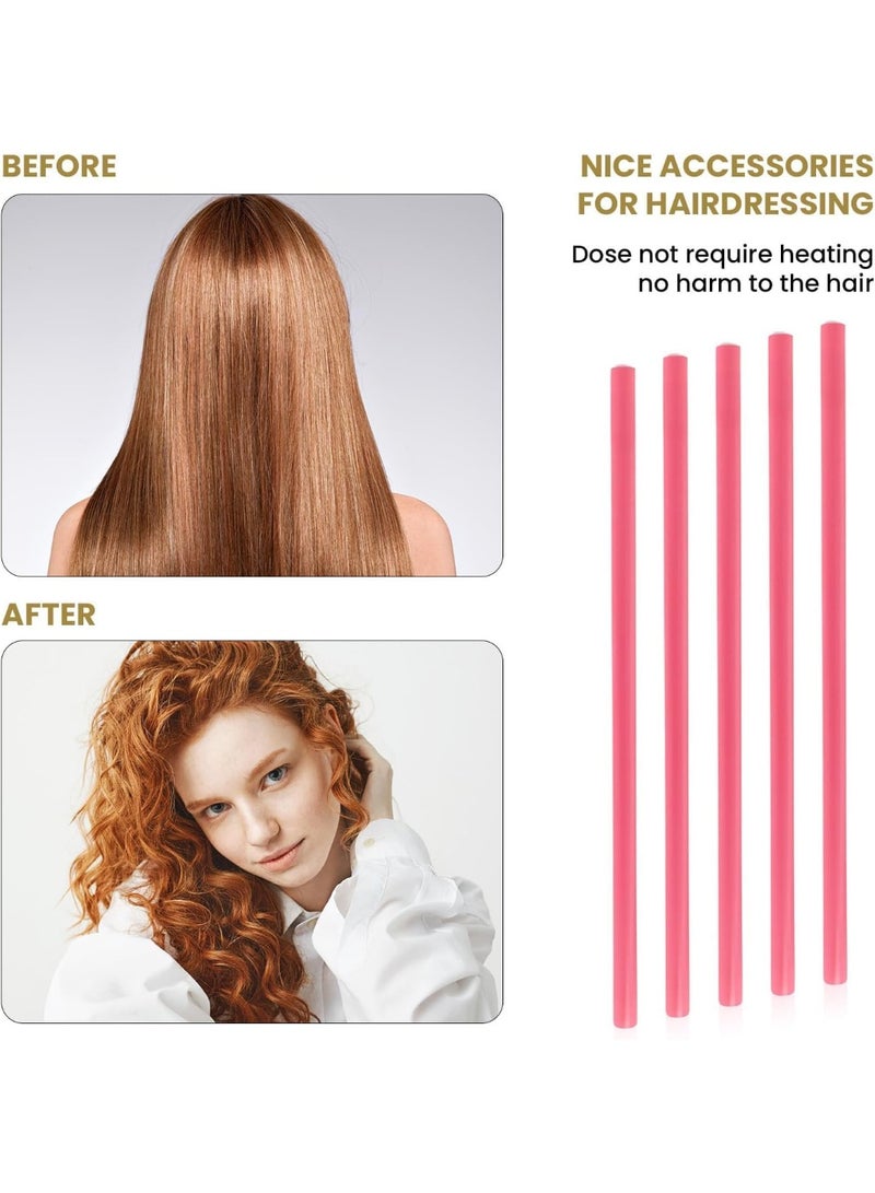 Pack of 10 Very thin Curls Without Heat Foam Flexible Hair Curlers Twist Foam Heatless Curls for Women Girls Long Short Hair Small-random color-0.8 * 24cm - Image 4